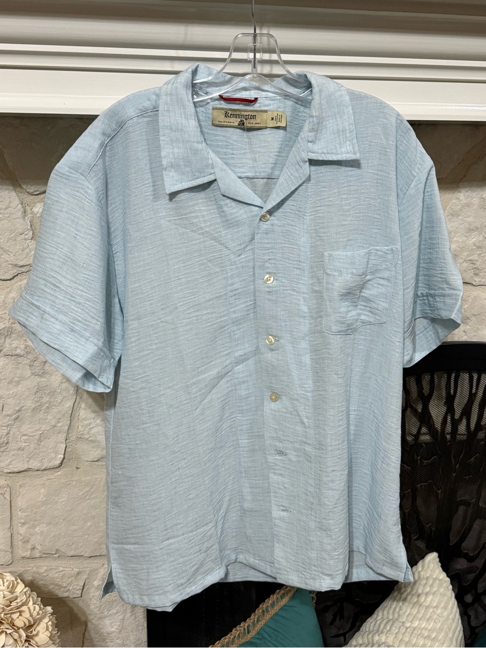 Remington Pale Blue Short Sleeve Camp Shirt